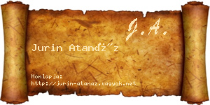 Jurin Atanáz névjegykártya